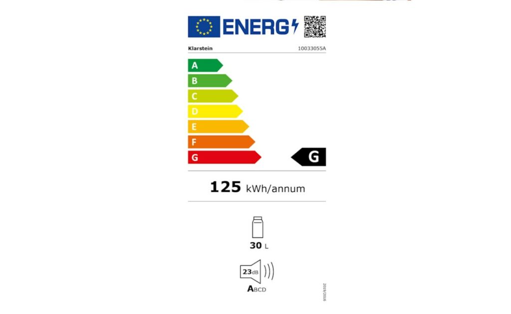 Zużycie energii elektrycznej jest rozdzielone wg grup na etykiecie energetycznej.